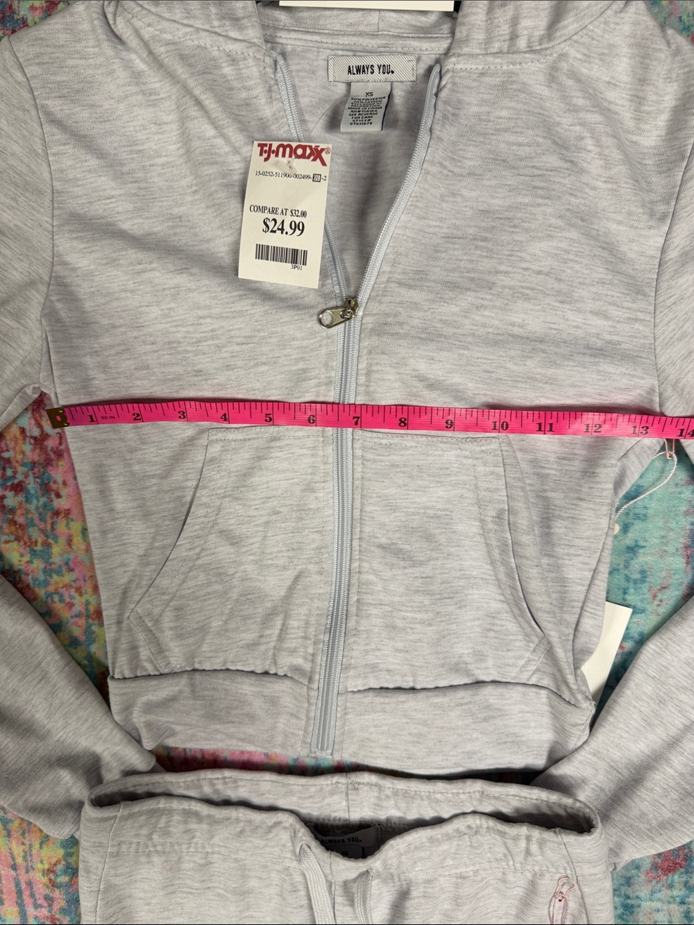 Always Light Gray Women's Hoodie and Drawstring Pants Set - Picture 3 of 7